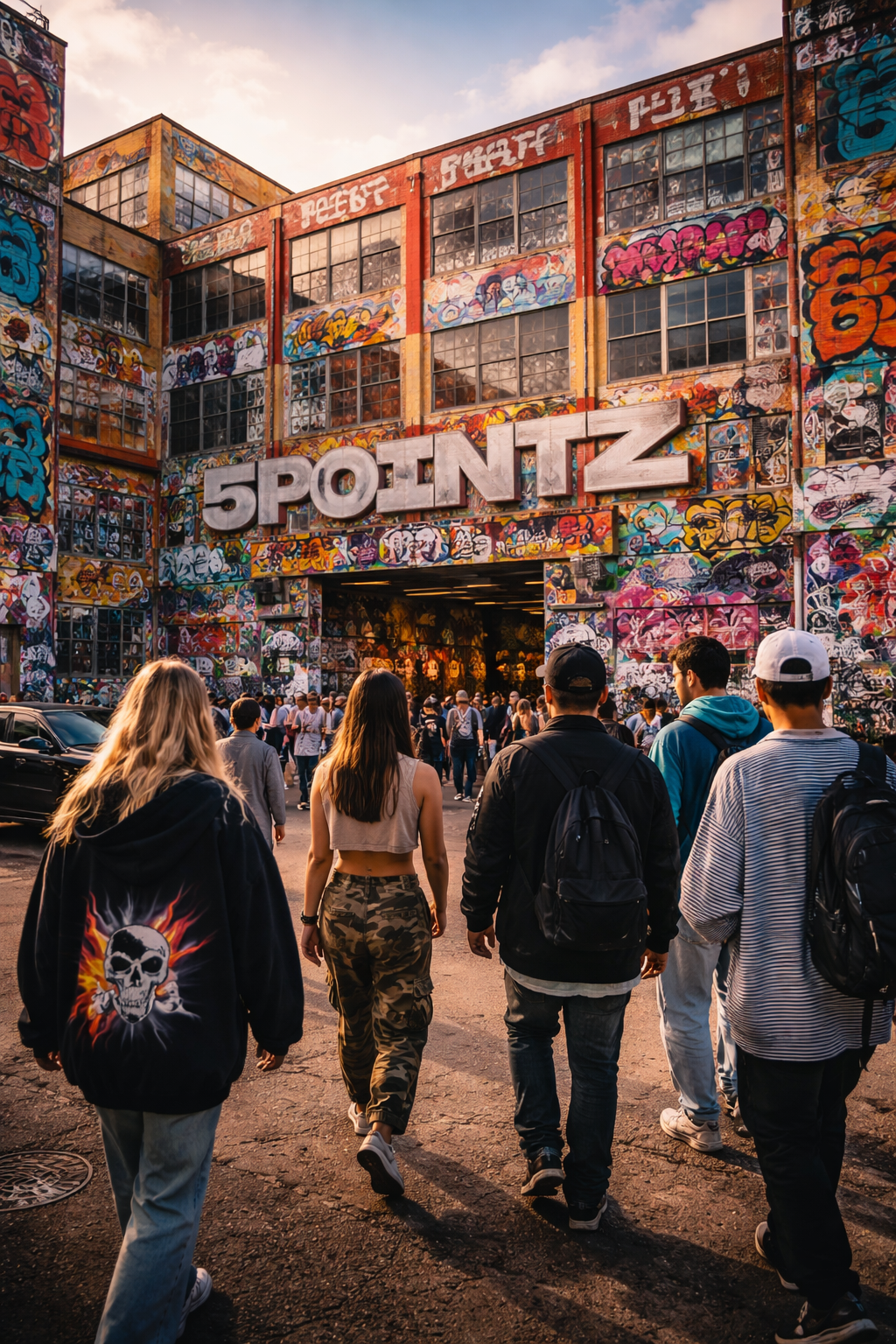 A picture of people visting 5Pointz