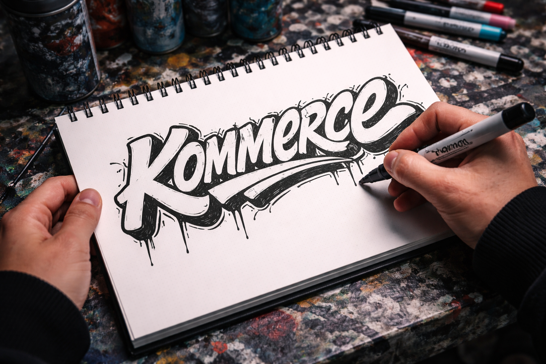 Graffiti Artist Writing in Handstyle in a Sketch Pad
